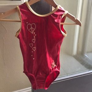 Red and Gold sparkly leotard